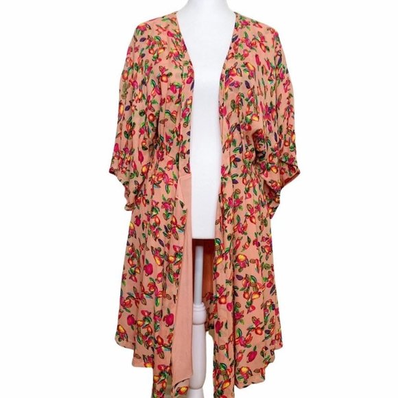 FARM Rio RARE Pink Wrap Tie Dress Mango Tropical - Picture 2 of 16